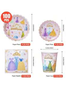 Pratos, Guardanapos e Copos Descartáveis Verde Sálvia, Pratos, Guardanapos e Copos Verde Sálvia para Suprimentos de Festa, Adequado para 25 Convidados, Pratos de Papel Descartáveis e Utensílios de Mesa para Festa Adequados para Aniversários, Casamentos e Piqueniques Familiares - Multicolorido - Visão 2
