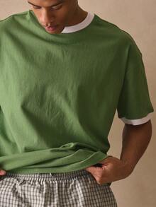 Musero 宽松短袖落肩圆领T恤上衣，春夏必备单品 - 彩色 - 查看 2