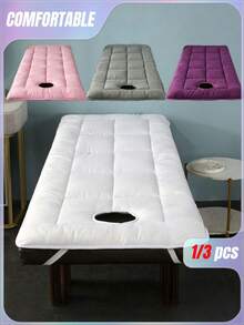 1件套柔软加厚SPA按摩床垫及面部托架套装 - 带孔舒适面部按摩床罩 - 彩色 - 查看 1