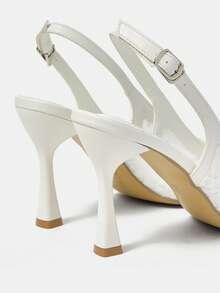 CUCCOO HITCHD Women's Elegant Lace Pointed Toe Pumps, Suitable For Commuting - White - View 5