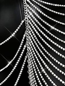 FeverCity Áo tank top lưới xuyên thấu gợi cảm đính đá cho nam - Bạc - Xem 12