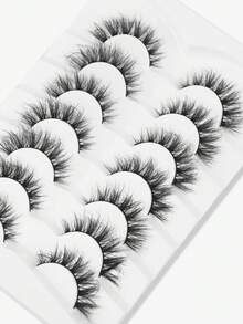 7 Pairs Natural Fox Eye False Eyelashes Soft Wispy Fluffy Lashes For Daily Natural Look Makeup - Black - View 8