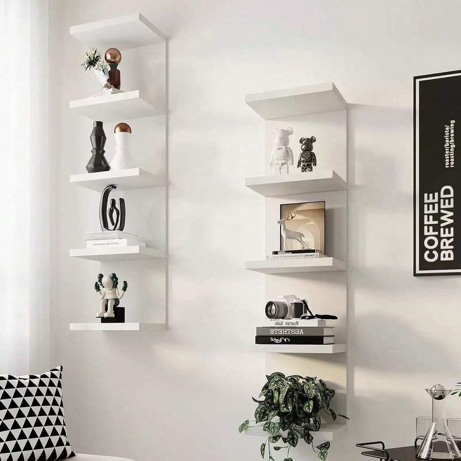 Kệ góc nhiều tầng mới, kệ treo tường, kệ đựng đồ gắn tường, kệ treo tường nhiều tầng bằng PVC dễ lắp ráp, thích hợp cho phòng ngủ, phòng tắm, nhà bếp, văn phòng, phòng khách, làm giá sách, trang trí tường, trang trí nhà cửa. - Nhiều màu - Xem 1