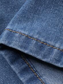 Dazy Kids Tween Girls' Summer Casual Loose Denim Vest And Wide Leg Pants Set - Blue - View 3