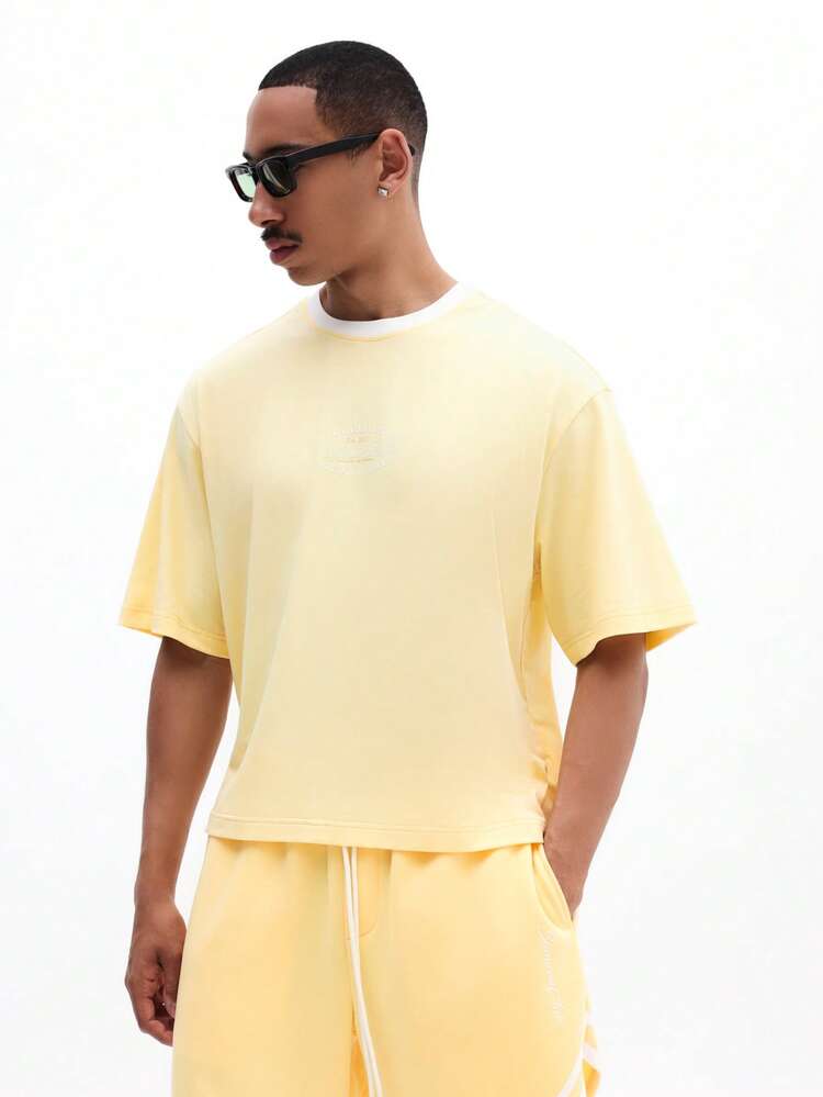Boxy Fit Crew Neck Tee With Back Graphics