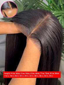 这是一款可直接佩戴的自然黑色长假发，带有13x4高清蕾丝前额部分。它采用200%密度的巴西原生预剪蕾丝前额发丝、直发和混合发丝，适合女性日常佩戴。 - 自然色&黑色系 - 查看 3