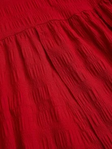 Sweetra New Summer Cap Sleeve Backless Casual Fitted Vacation Dress - Red - View 5