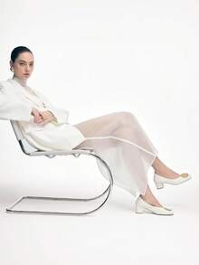 Mnmlis Women's Metal Decor Square Toe Elegant Commuter Fashion High Heels - Chantilly - View 9