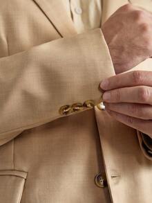 Officeau Men's Long Sleeve Lapel Neck Business Casual Blazer Formal - Mocha Brown - View 6