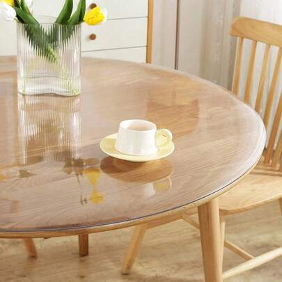 High Quality Luxury Circular Transparent Tablecloth, Made Of 100% PVC Material, With A Thickness Of 1.5 Millimeters - Scratch Resistant, Heat-Resistant, Easy To Clean, Suitable For Homes, Hotels, Restaurants, And Coffee Tables, Circular Transparent Table Mat, PVC Tablecloth