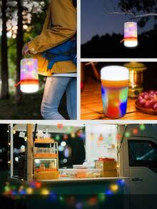 1 st multifunktionell LED-ljusslinga, 2 stilar, 10 m RGB-ljusslinga, USB-laddningsbar, bärbar hängande design, för camping och festdekor, perfekt present - Laddningsmodell med stor kapacitet - Visa 3