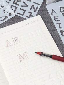 20 Pcs A6 English Letter Hollow-Out Painting Templates, Graffiti Spray Painting Lace Rulers - Sets - View 5