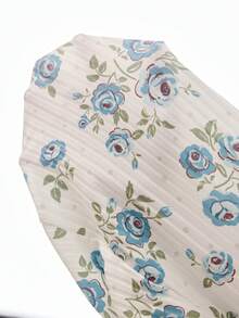 SHEIN Floral Print Slim Fit Casual Jumpsuit, Summer - Blue - View 8