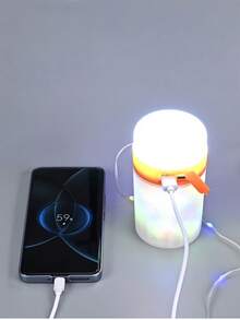 1 st multifunktionell LED-ljusslinga, 2 stilar, 10 m RGB-ljusslinga, USB-laddningsbar, bärbar hängande design, för camping och festdekor, perfekt present - Laddningsmodell med stor kapacitet - Visa 5