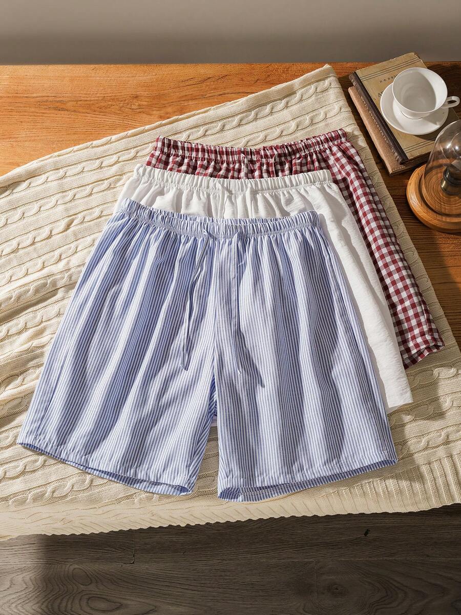 3pcs Men's Summer Casual Lounge Shorts - Multicolor - View 1