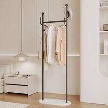 Minimalist Floor-Standing Clothes Rack, Bedroom Garment Storage Rack With Slate Shelving, Lightweight Luxury Coat Hanger Stand For Home - Multicolor - View 4
