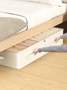 Reinforced Dustproof Bed Base Storage Box With Handle, Suitable For Storing Quilts, Blankets, Bedding, Pillows, And Other Bedroom Accessories. - Multicolor - View 3