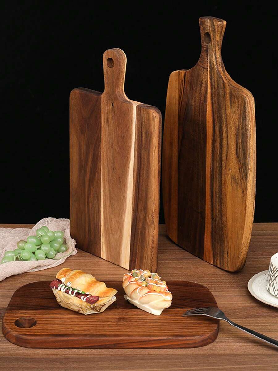 Pala de pizza de madera, tabla de cortar, tabla para queso, bandeja para pan y galletas para servir, plato para preparar carne de res, tabla de cortar - Albaricoque - Ver 1