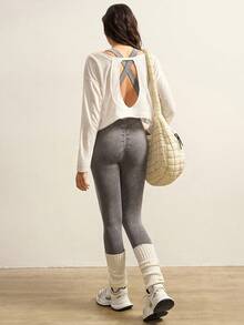 VARSIVA Hollow Out Sleeveless Backless Fitted Jumpsuit - Grey - View 11