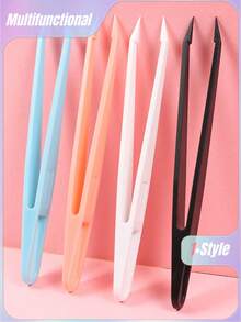 10 Pcs Colorful Plastic Nylon Pointed Clips, Diy Craft Journal Tools, Hardened Anti-Static Carbon Fiber Tweezers - suit - View 1