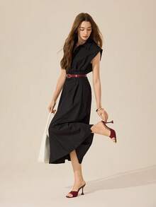 CUCCOO BASICS CUCCOO 女士时尚日常穿搭高跟布艺穆勒凉鞋，圣诞节必备 - 酒紅色織物 - 查看 4