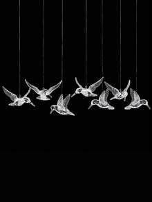 10/20Pcs Bird Decoration Hanging Ornaments, Suitable For Wedding Decor, Kindergarten Decor, Room Decor, Home Decor, Wall Decor, Also Can Be Used As Birthday Or Graduation Gifts - Clear - View 1