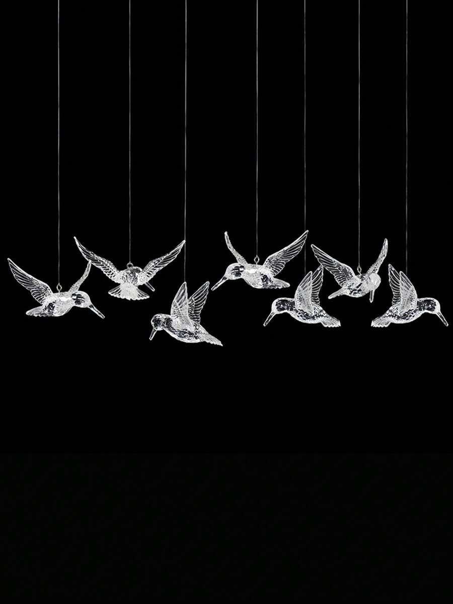10/20Pcs Bird Decoration Hanging Ornaments, Suitable For Wedding Decor, Kindergarten Decor, Room Decor, Home Decor, Wall Decor, Also Can Be Used As Birthday Or Graduation Gifts - Clear - View 1