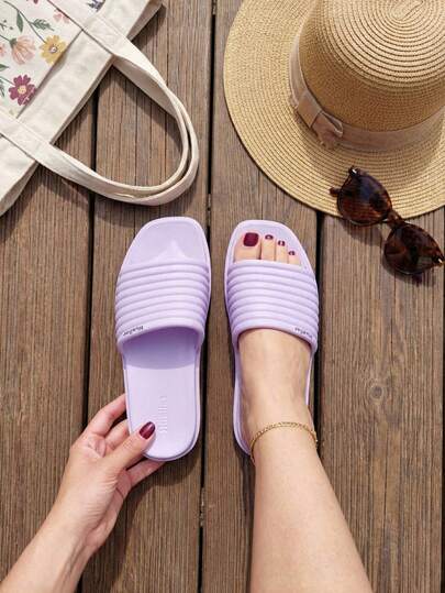 Sandalias ligeras de EVA de playa para mujer, con punta abierta y suela acolchonada, sandalias cómodas para el uso al aire libre en la piscina e interiores, con suela amortiguada