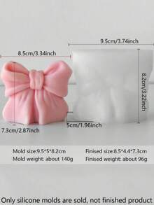1 Bộ 3 khuôn silicon hình nơ, khuôn nến thơm 3D, có thể dùng để làm nến thơm DIY, đồ trang trí bằng đá thơm thạch cao, đúc nhựa và các vật liệu khác, khuôn đa năng, thích hợp cho trang trí lễ hội, thiền định và các dịp khác, khuôn sản xuất đồ trang trí nhà cửa rất ấn tượng. - trắng - Xem 8