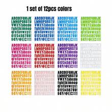 1 Set Of 12pcs Color Palette Letter And Number Stickers, Creative Screen Protector, Phone Case Back Card Stickers, Journal Stickers, And Card Stickers. - suit - View 17