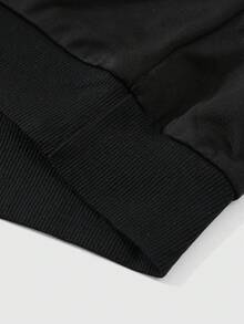 Manfinity LEGND Men's Street Style LA Letter Print Black Hoodie - Black - View 8