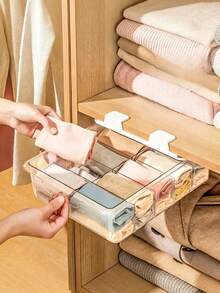 1 hộp đựng đồ lót và tất treo tường tiết kiệm không gian, có lưới 10 ô - Nhựa chống thấm nước với các ngăn trong suốt, thiết kế nhẹ, lý tưởng để cất giữ trong tủ quần áo, sắp xếp đồ đạc trong tủ | Thiết kế trong suốt | Hộp đựng đồ nhẹ, sắp xếp và lưu trữ trong tủ quần áo - Nhiều màu - Xem 4