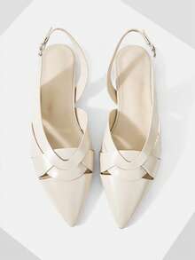 Mnmlis Women's Backless Comfortable Flat Shoes - Apricot - View 1