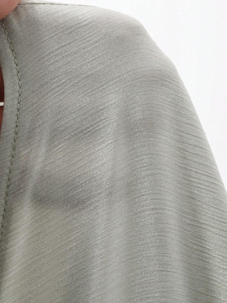 V-Neck Pleated Dress, Waist Cinching Design, Asymmetric Hem, Elegant Long Dress For Women Sundress