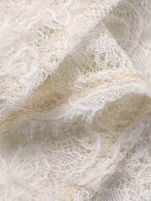 DAZY Women's Elegant Apricot Lace V-Neck Splice Ruffle Blouse And Fish Tail Skirt 2-Piece Set, Spring/Summer - Apricot - View 9