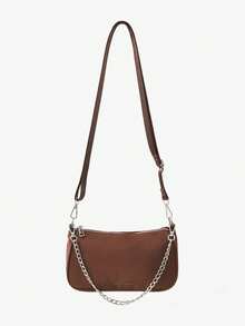 Viva Strut 1件女士斜挎包、单肩包、手提包，尼龙材质，棕色，时尚个性，简约百搭，街头风，甜美酷女孩，辣妹，Y2K风格 - 咖啡 - 查看 3