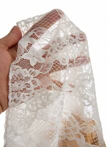 SHEIN Tall CURVE Plus Size Elegant Sexy Lace Backless Halter Top, Summer - Apricot - View 5