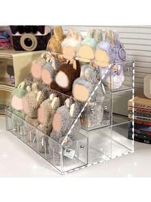 1个透明亚克力人偶展示架，楼梯造型毛绒娃娃收纳盒，亚克力整理架，钥匙扣展示盒，网格宽度2.75英寸（请存放小于2.75英寸的人偶） - 無色 - 查看 5