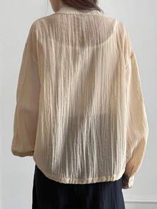 DAZY Women's Casual Solid Color Jacket, Spring/Summer - Apricot - View 6