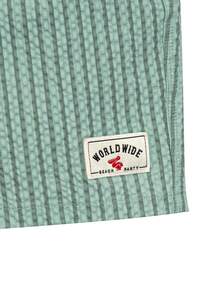 ZELFYO Men's Casual Striped Beach Shorts - Green - View 3