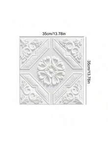 10/20/30 Piezas Papel tapiz 3D autoadhesivo, tamaño de hoja individual 35cm X 35cm, panel adhesivo anti-aceite para cocina, adecuado para renovación de paredes en hogares, decoración de paredes de fondo en salas de estar, baños/inodoros, paredes de dormitorios, etc. El papel tapiz se puede aplicar simplemente retirando el papel protector. - Blanco - Ver 3