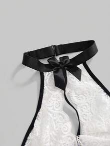 ROMWE Gothic Style Black & White Maid Costume Set - Black and White - View 3