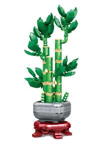 Đồ chơi xếp hình cây trúc may mắn - 4 khối xây dựng chậu hoa - Xem 4