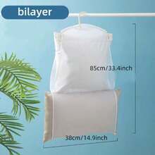 1个涤纶枕头晾晒网，可折叠，适用于晾晒衣物、玩具等，也可作家用阳台衣架晾晒枕头网。 - 升級款-雙層-白色 - 查看 6