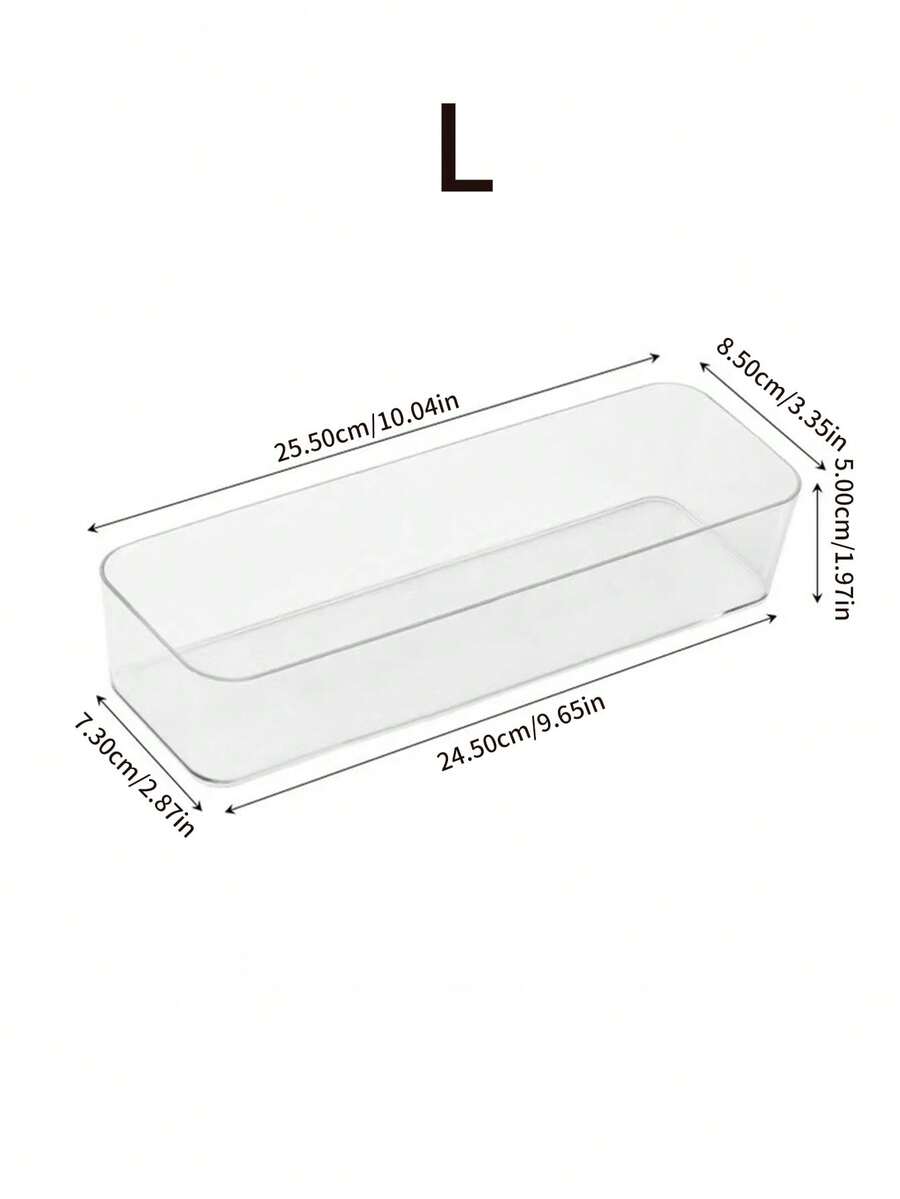 桌面化妆品收纳盒，透明塑料抽屉组合收纳套装，透明梳妆台收纳盒，精致收纳盒，桌面抽屉隔断收纳盒，适用于收纳化妆品、珠宝、厨房小工具、卧室、浴室、办公室、派对桌面抽屉装饰 - 無色 - 查看 1