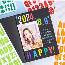 1 Set Of 12pcs Color Palette Letter And Number Stickers, Creative Screen Protector, Phone Case Back Card Stickers, Journal Stickers, And Card Stickers. - suit - View 16