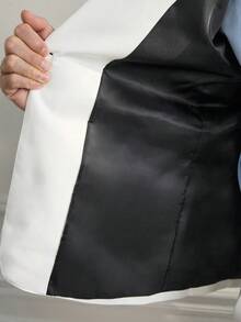 Officeau Men's Minimalist Solid Color Suit Jacket And Trousers Set White Men Suit - White - View 8