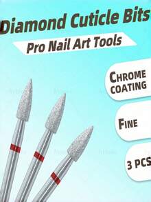 1Pc 3Pcs Tapered Diamond Nail Drill Bit Professional Cuticle Cleaner For Dead Skin Removal Nail Care Manicure Tool - Multicolor - View 5