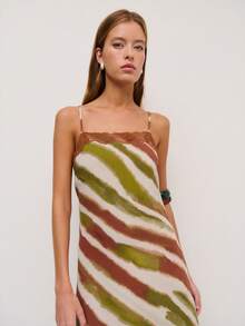 Nöista Printed Long Dress With A Lace Trim On Neckline And Adjustable Back Straps On Back. Boho, Summer, Spring, Woman. - Multicolor - View 5