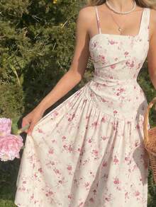 SHEIN MOD 优雅印花长裙，夏季 - 彩色 - 查看 2